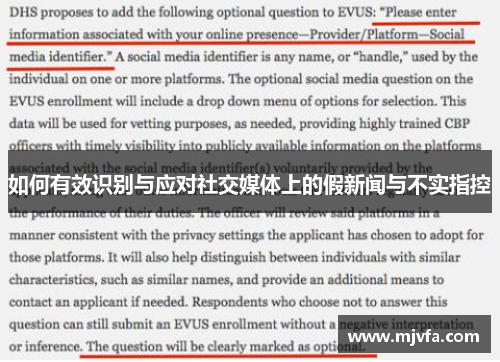 如何有效识别与应对社交媒体上的假新闻与不实指控
